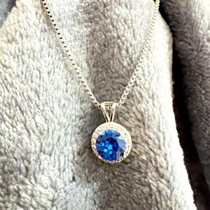 Authentic SWAROVSKI crystal blue necklace